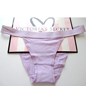 VICTORIA'S SECRET Cotton Tanga String Bikini Panty VS Purple S M L XL Logo Band